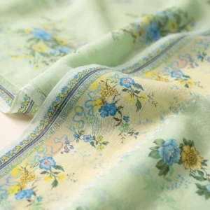 Mint Green Floral Printed Ladies Dupatta