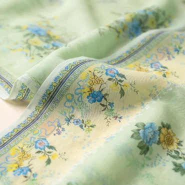 Mint Green Floral Printed Ladies Dupatta
