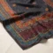 Black traditional printed ladies dupatta with red blue and multicolor decorative border
